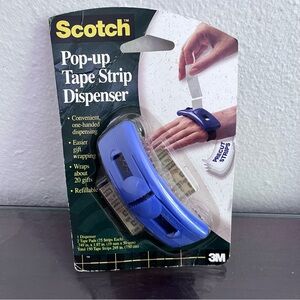 3M Scotch Pop-Up Tape Dispenser & 2-75 Strips Refillable Tape Pads Handband Blue
